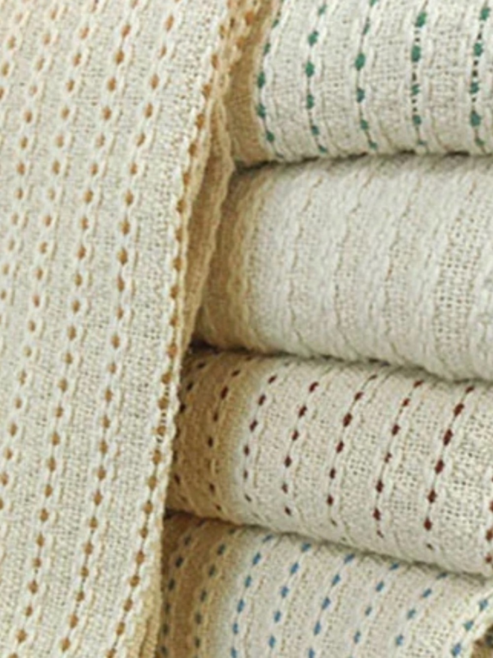 Avocado Cream Knit Eyelet Throw Blanket